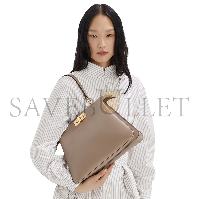 F**di peekaboo soft medium dove grey leather bag 8bn353aovhf0e65 (33*25.5*10cm)